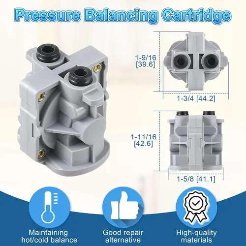 Miniatura 3 de Dreyoo 1 pieza de repuesto para cartucho de equilibrio de presión 974291, cartucho de bañera y ducha compatible con válvula de fundición profunda