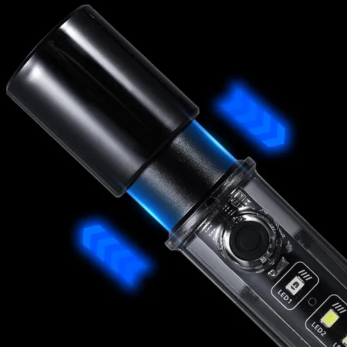 Miniatura 7 de VAVOFO Linterna LED, cuerpo de aluminio, linterna LED EDC púrpura - USB-C recargable, impermeable, enfoque de zoom, 3 modos, estroboscópico