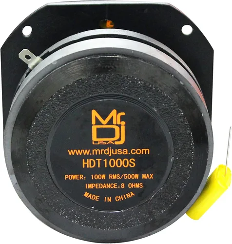 Miniatura 5 de Mr. Dj HDT1000S - Tweeter de alta compresión de bala de titanio de 4 pulgadas con imán de ferrita de 11 onzas (cromo)