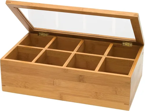 Miniatura 6 de Lipper International Caja de té de madera de bambú con 8 compartimentos, 12-3/8" x 7-3/8" x 3-3/5