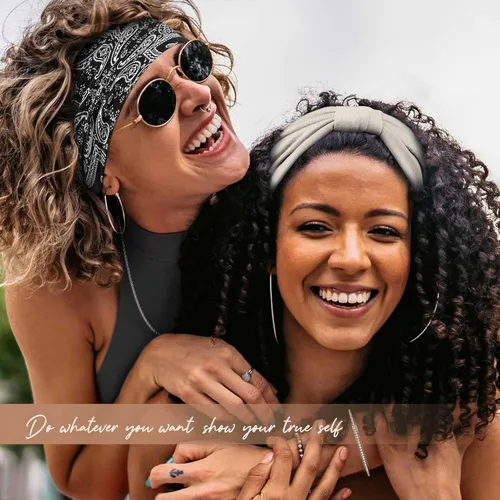 Miniatura 3 de Awumbuk Diademas anchas para mujeres anudadas antideslizantes bandas para la cabeza suaves diadema turbante accesorios para el cabello boho africano