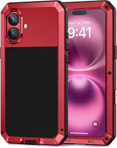 Miniatura 25 de Lanhiem Funda para iPhone 7 Plus/8 Plus, resistente a los golpes, [Tough Armour], funda de metal con protector de pantalla integrado, funda Negro