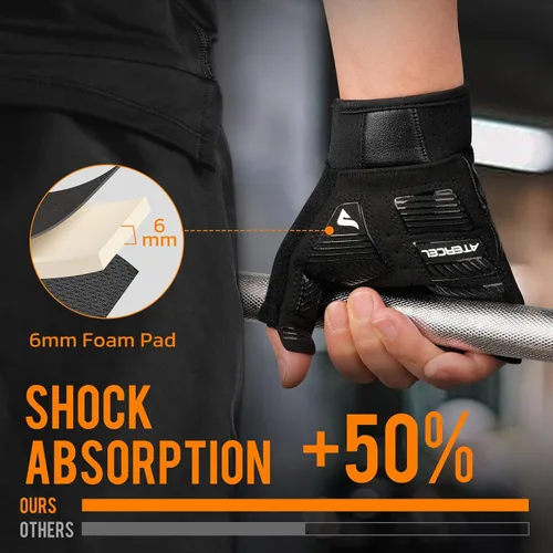 Miniatura 3 de ATERCEL Guantes de entrenamiento de gimnasio para hombres y mujeres, guantes de levantamiento de pesas con excelente agarre, guantes ligeros