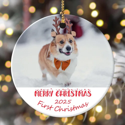 Miniatura 18 de Adornos de Navidad personalizados con foto 2025, nombre personalizado para perro y gato, adornos para árbol de Navidad, cachorros, perros, gatos
