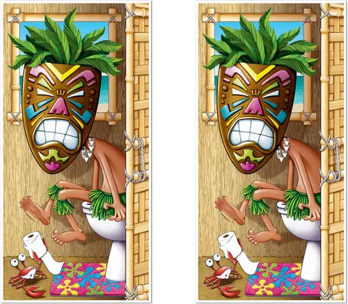 Miniatura 5 de Tiki Man - Cubierta para puerta de baño, accesorio de fiesta (1 unidad) (1/paquete)