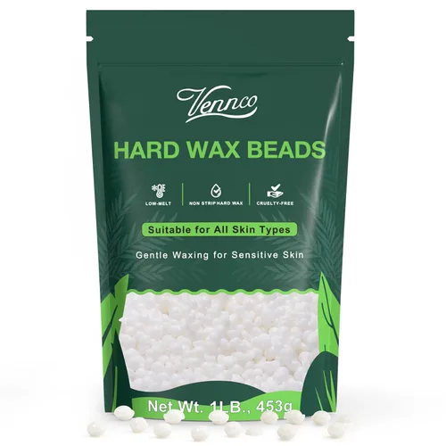 Miniatura 15 de Kit de perlas de cera dura Vennco para depilación, 36 piezas de perlas de cera para todo el cuerpo, cara y bikini brasileño, aloe, lavanda, flor