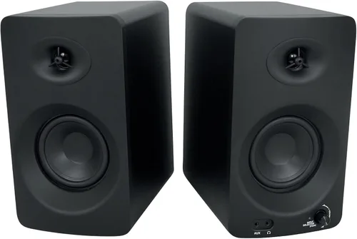 Rockville ASM4 - Altavoces de monitor de estudio alimentados por USB, par de 4", 2 vías, 200W, color negro, Bluetooth, entrada óptica, perfectos