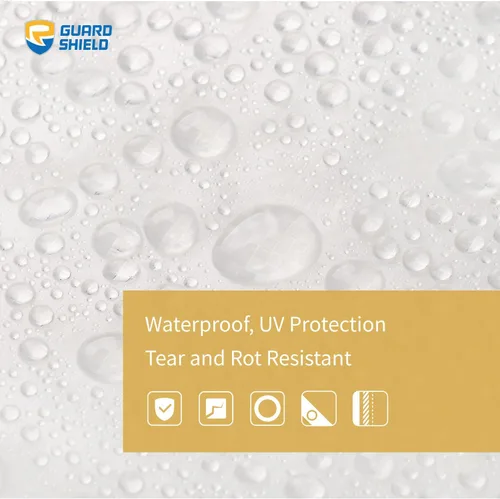 Miniatura 3 de GUARD SHIELD Lona blanca transparente resistente de 20 x 40 pies, impermeable, jardín al aire libre, cubierta de polietileno resistente a los rayos