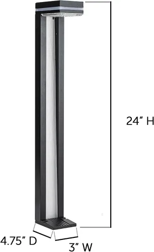 Miniatura 9 de Gama Sonic Sentry 92iP260082 - Lámpara solar para caminos para exteriores, aluminio fundido resistente, moderna pasarela vertical, blanco brillante
