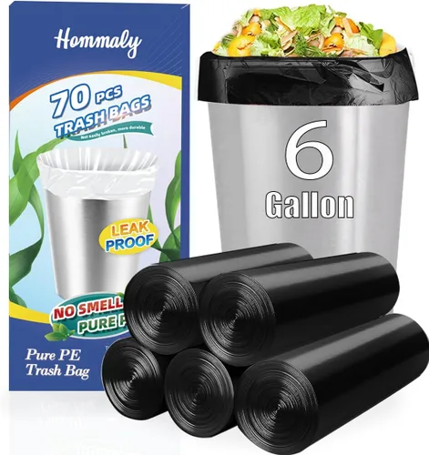 Miniatura 6 de Bolsas de basura pequeñas transparentes de 1 galón, 140 unidades (0.8-1 galón), bolsas de basura fuertes de 0.8 galones, 1 galón y 1.2 galones