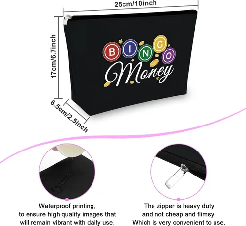 Miniatura 2 de Sfodiary Bolsa de regalo para amantes de los juegos de bingo - Bolsa de cosméticos para amantes del casino para mujeres Bingo Player, Bolsa de Bolsa