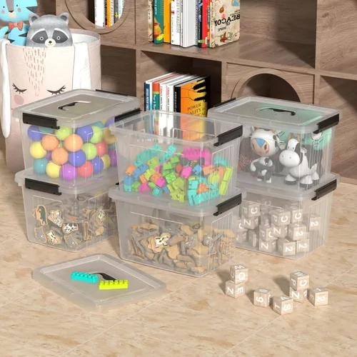 Miniatura 7 de Jekiyo Cajas de plástico con cierre de 12 cuartos de galón, contenedores de almacenamiento transparentes con tapas, paquete de 6
