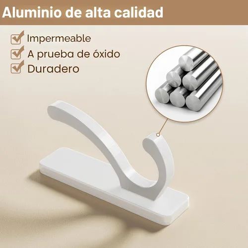 Miniatura 8 de pickpiff Ganchos adhesivos de pared para toallas, gancho adhesivo resistente (13 libras), colgador para puerta, baño, dormitorio, armario, para Negro
