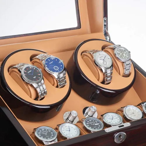 Miniatura 6 de JQUEEN 4 bobinas automáticas de reloj con 6 cajas de almacenamiento