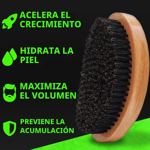 Miniatura 3 de GROW - Cepillo para barba y cepillo de ondas 360 para hombres, cerdas de jabalí naturales para cabello más completo y grueso, barba y bigote