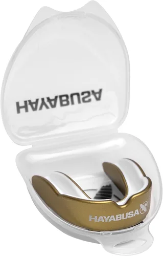 Miniatura 7 de Hayabusa Combat Sports - Protector bucal para jóvenes, niños y adultos, viene con funda, color negro/dorado, juvenil