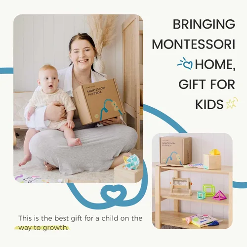 Miniatura 6 de Tiny Land Montessori - Juego de juguetes para bebés de 4 a 6 meses, kit de desarrollo de habilidades motoras de aprendizaje temprano con libro