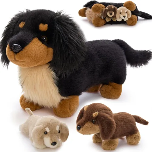 Miniatura 16 de MorisMos Pug Stuffed Animal with Babies Inside, 14" Mommy Stuffed Pug with 3 Baby Puppies, 4Pcs Interactive Soft Cuddly Dog for Kids, Dog Lovers