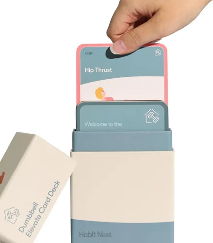 Miniatura 7 de Tarjetas de ejercicio con mancuernas Elevate: Baraja de cartas de la serie de entrenamiento en casa - Sistema integral de fitness para el hogar