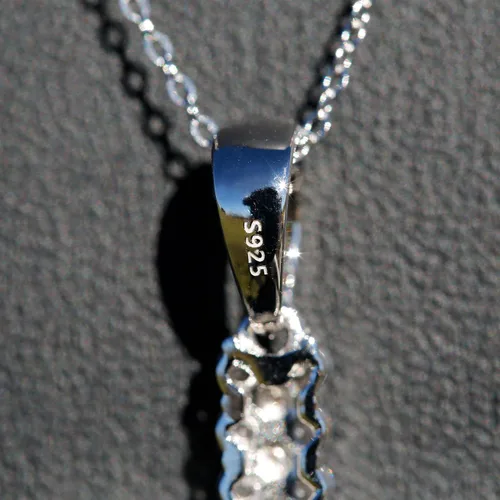 Miniatura 5 de VVS1 - Colgante de cruz de moissanita para hombres y mujeres, chapado en oro de 18 quilates, plata de ley 925 maciza, color D, solo colgante