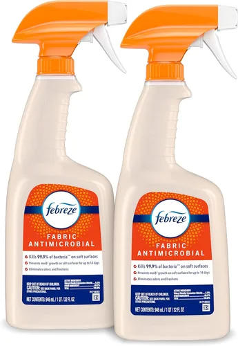 Febreze Spray para tela, eliminador de olores fuertes, desinfectante y antimicrobiano, 32 onzas líquidas (2 unidades)