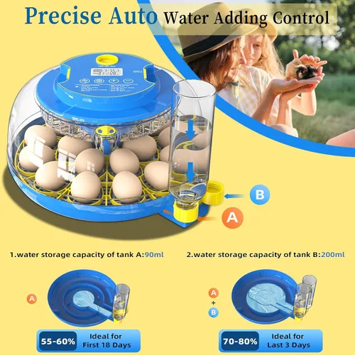 Miniatura 8 de 18 incubadoras de huevos de pollo para incubar huevos con giro automático de huevos y control de humedad, incubadora de aves de corral de alta tasa