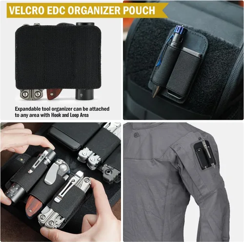 Miniatura 2 de VIPERADE PL6 Organizador modular EDC táctico, panel de bolsa de inserción elástica con soporte de gancho para accesorios, accesorio para mochila, 1