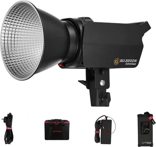 IFOOTAGE Luz de video 220DN,Luz LED COB de 220W, Iluminación continua para fotografía, CRI 98, TLCI 99,42000Lux @1M,8 efectos de iluminación,