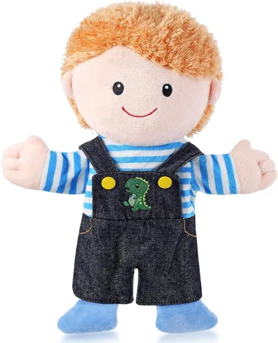 Miniatura 12 de 1 pieza de marionetas de mano familiares de 12 pulgadas, abuelos, mamá y papá, hermano y hermana, marionetas de mano de peluche para niños, juguetes