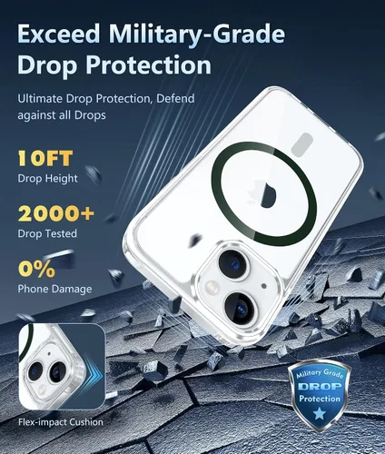 Miniatura 1382 de FNTCASE Funda para iPhone 13 Pro-Max: Fundas magnéticas transparentes compatibles con Magsafe Slim anti amarillamiento protección contra caídas