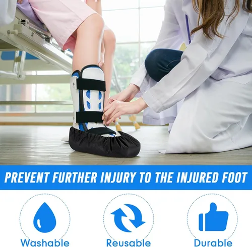 Miniatura 6 de Shyyween 2 piezas de fundas para botas de caminar Air Cam para fracturas médicas, fundas impermeables para botas de yeso, fundas para zapatos