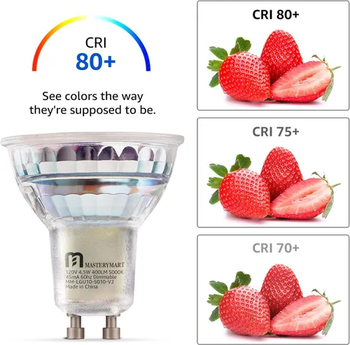 Miniatura 6 de MASTERY MART Bombillas LED GU10 de 4.5 W, certificación UL, certificado Energy Star, 5000 K blanco suave, regulable, 18 unidades (paquete de 1)