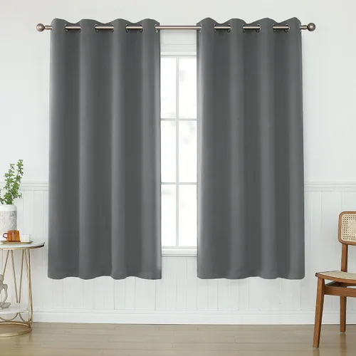 Miniatura 15 de KEQIAOSUOCAI Cortinas rosa bebé de 63 pulgadas para habitación de niñas - Con aislamiento térmico que oscurece la habitación, cortinas de ventana