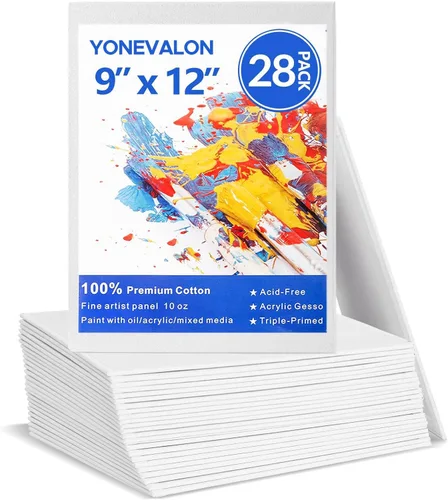 Miniatura 15 de YOURSORTER Lienzos para Pintar Paquete de 28, Tableros de Lienzo de Pintura en Blanco de 11x14 Pulgadas, Paneles de Lienzo de Algodón 100%