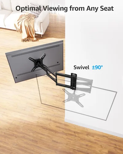 Miniatura 5 de MOUNTUP Soporte de pared para TV de movimiento completo para la mayoría de televisores de 13 a 42 pulgadas, brazo articulado de extensión de 21.7