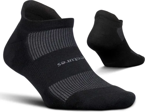 Feetures Calcetines tobilleros de alto rendimiento Max Cushion Calcetines invisibles para mujeres y hombres con lengüeta en el talón (1 par)