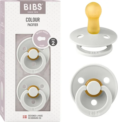 Miniatura 37 de BIBS - Paquete de 2 chupetes Bibs Colour, calmante, libre de bisfenol A, punta redonda, látex de goma natural Noche de vainilla