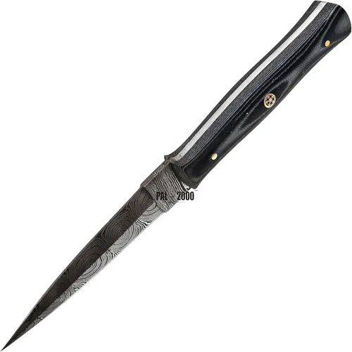 Miniatura 4 de PAL 2000 KNIVES DAM-2055 Cuchillo de caza hecho a mano de acero de Damasco de 8.4 pulgadas - Mango de micarta con funda