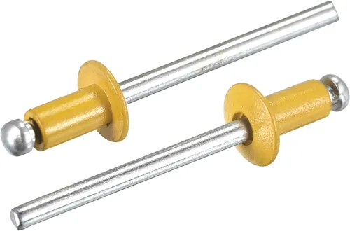 Miniatura 25 de uxcell Remaches ciegos de aluminio, 0.157 in x 0.236 in (5/32 pulgadas x 15/64 pulgadas), remache de extremo abierto, cabeza redonda plana para unir