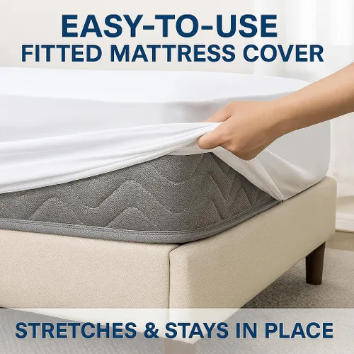 Miniatura 3 de Protector de colchón de plástico de vinilo estilo sábana ajustable cubierta de colchón impermeable transpirable - Protección contra mojar la cama