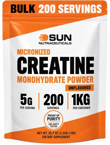 Miniatura 10 de Monohidrato de creatina micronizada en polvo 17.64 oz (1.1 libras, 100 porciones) – Suplementos en polvo de creatina a granel, 0.18 oz por porción