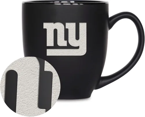 Miniatura 14 de Rico Industries Taza Bistro Mate Negra de Fútbol Americano NFL de 15 onzas - Para Bebidas Calientes o Frías - Logotipo del Equipo Grabado para una