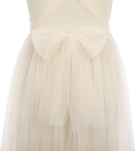 Miniatura 6 de Vestido de maternidad de manga larga con hombros descubiertos para mujer, de tul elegante, ajustado, para baby shower, fotografía, maxi vestido