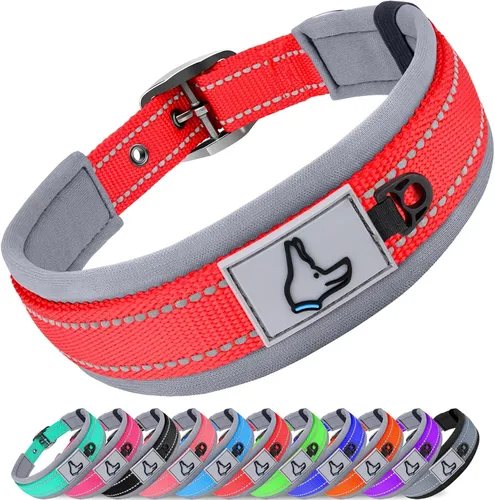 Miniatura 9 de Joytale Collar reflectante para perros extragrandes, de neopreno acolchado y ajustable, collares para mascotas de alta resistencia reflectantes
