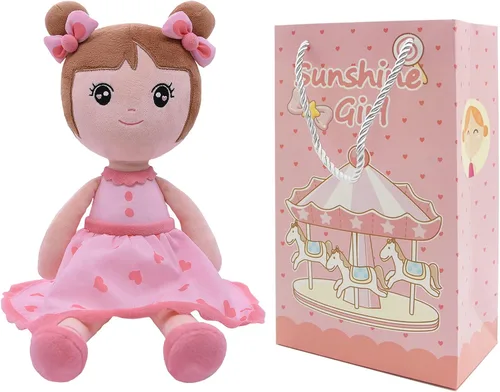 Miniatura 7 de Conzy Muñecas de bebé, regalos para niñas, juguete de peluche de 17.3 in en color azul, muñeca de trapo suave para bebés con bolsa de regalo de 17.3