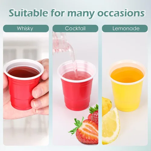 Miniatura 5 de Eaasty Paquete de 1000 vasos de chupito de plástico de 2 onzas/2.0 fl oz, desechables, a granel, surtido de vasos de fiesta para niños, cumpleaños