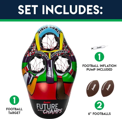Miniatura 2 de Franklin Sports Juego de lanzamiento de objetivos de fútbol para niños, juguete inflable de tiro con mini pelotas de fútbol suaves - Divertido juego