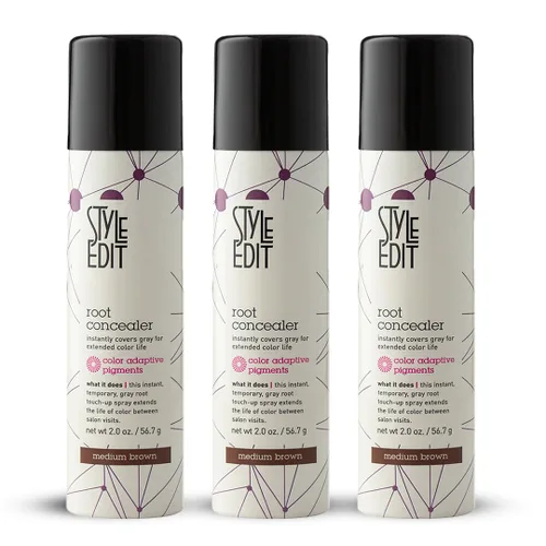 Miniatura 13 de Corrector de raíz marrón medio, spray de retoque para cabello castaño medio, cubre temporalmente el cabello gris, paquete de 1