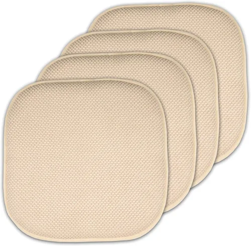 Miniatura 156 de Sweet Home Collection Cojines de espuma viscoelástica para silla, antideslizantes, diseño de panal de abeja, 16 x 16 pulgadas, paquete de 2