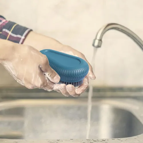 Miniatura 7 de 2 cepillos de uñas resistentes para limpiar las uñas, cepillo de uñas azul, cerdas rígidas duraderas, cepillo de limpieza de manos, cepillo de uñas